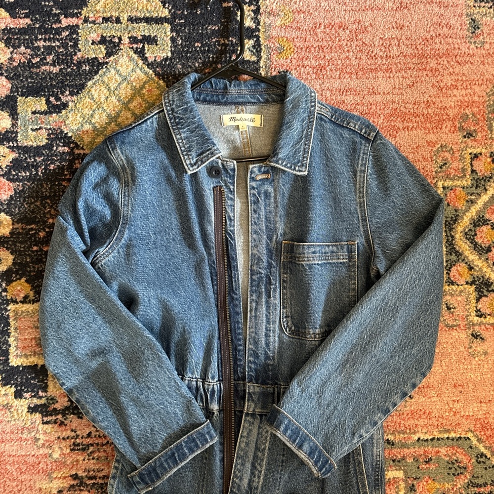 Madewell denim coveralls.